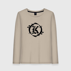 Лонгслив хлопковый женский Кукрыниксы спина, цвет: миндальный