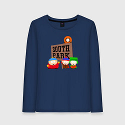 Лонгслив хлопковый женский South Park, цвет: тёмно-синий