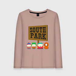 Лонгслив хлопковый женский South Park, цвет: пыльно-розовый