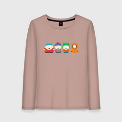 Лонгслив хлопковый женский SOUTH PARK, цвет: пыльно-розовый