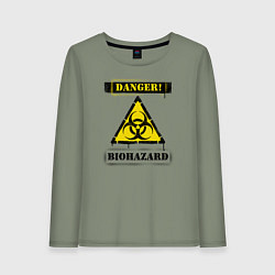 Лонгслив хлопковый женский Biohazard, цвет: авокадо