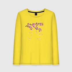 Лонгслив хлопковый женский Весна 2020, цвет: желтый