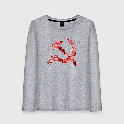 Женский лонгслив Ахегао СССР / Меланж – фото 1