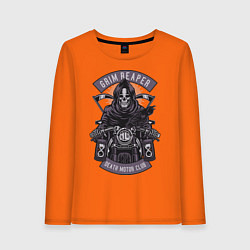 Лонгслив хлопковый женский Grim Reaper Motorcycle, цвет: оранжевый