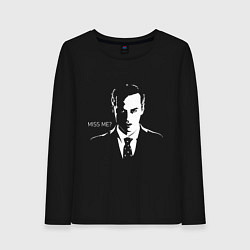 Лонгслив хлопковый женский Moriarty: Miss me?, цвет: черный