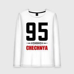 Лонгслив хлопковый женский 95 Chechnya, цвет: белый