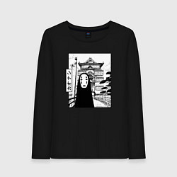 Лонгслив хлопковый женский No-Face Spirited Away Ghibli, цвет: черный