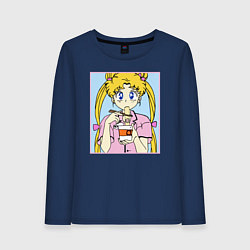 Лонгслив хлопковый женский Sailor Moon Usagi Tsukino, цвет: тёмно-синий