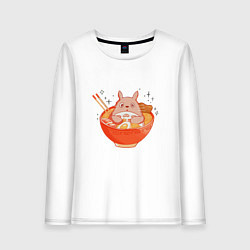 Лонгслив хлопковый женский Вкусный Тоторо, цвет: белый