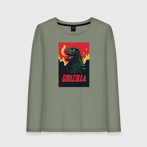 Женский лонгслив Godzilla / Авокадо – фото 1
