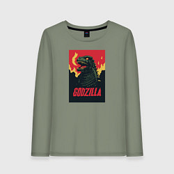 Лонгслив хлопковый женский Godzilla, цвет: авокадо