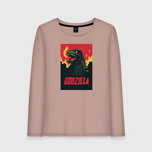Женский лонгслив Godzilla / Пыльно-розовый – фото 1