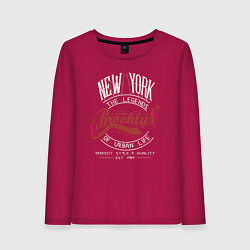 Лонгслив хлопковый женский Городские легенды Нью-Йорка, цвет: маджента