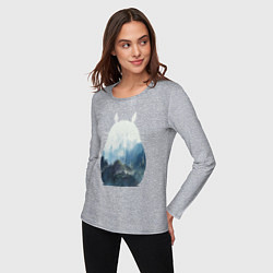 Лонгслив хлопковый женский Тоторо, цвет: меланж — фото 2