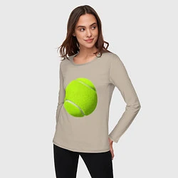 Лонгслив хлопковый женский Теннис, цвет: миндальный — фото 2
