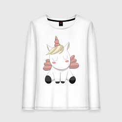 Женский лонгслив Милый единорог