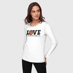 Лонгслив хлопковый женский Love Basketball, цвет: белый — фото 2