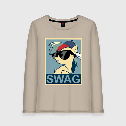 Женский лонгслив Rainbow Dash swag / Миндальный – фото 1
