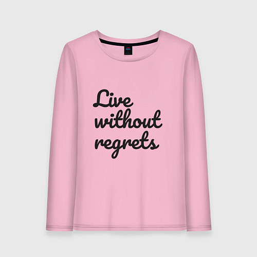 Женский лонгслив Live without regrets / Светло-розовый – фото 1