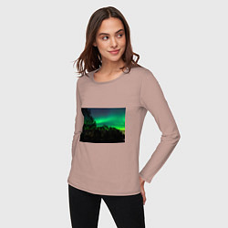 Лонгслив хлопковый женский Северное сияние, цвет: пыльно-розовый — фото 2