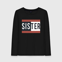 Лонгслив хлопковый женский Sister, цвет: черный