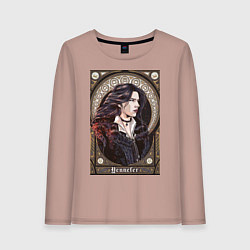 Лонгслив хлопковый женский The Witcher, Yennefer, цвет: пыльно-розовый