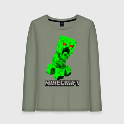 Лонгслив хлопковый женский MINECRAFT CREEPER, цвет: авокадо