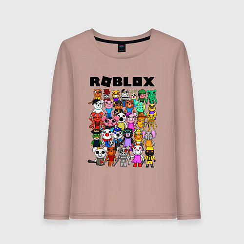 Женский лонгслив ROBLOX PIGGY / Пыльно-розовый – фото 1