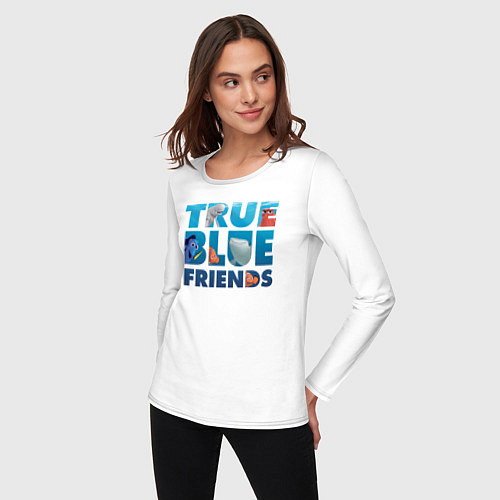 Женский лонгслив True Blue Friends / Белый – фото 3