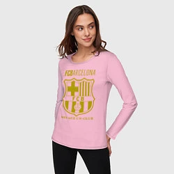 Лонгслив хлопковый женский Barcelona FC, цвет: светло-розовый — фото 2