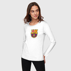 Лонгслив хлопковый женский Barcelona FC, цвет: белый — фото 2