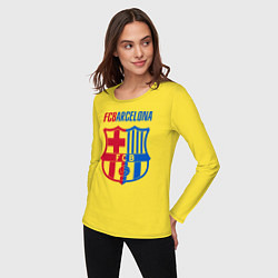 Лонгслив хлопковый женский Barcelona FC, цвет: желтый — фото 2