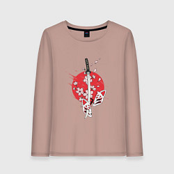 Женский лонгслив Катана на фоне сакуры Z