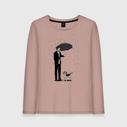 Лонгслив хлопковый женский John Wick, цвет: пыльно-розовый