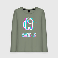 Лонгслив хлопковый женский Among us, цвет: авокадо
