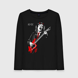 Лонгслив хлопковый женский ACDC Angus Young, цвет: черный