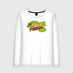 Лонгслив хлопковый женский Pizza Planet, цвет: белый