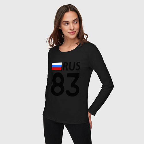 Женский лонгслив RUS 83 / Черный – фото 3