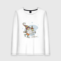 Женский лонгслив Рождественский гном