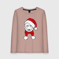 Лонгслив хлопковый женский Wolf hipster, цвет: пыльно-розовый