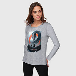 Лонгслив хлопковый женский Кратос и Атрей, цвет: меланж — фото 2