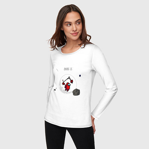 Женский лонгслив Among us самокат фристайл / Белый – фото 3