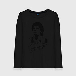 Лонгслив хлопковый женский Diego Maradona, цвет: черный