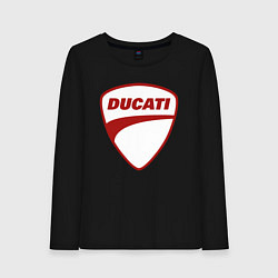 Лонгслив хлопковый женский Ducati Logo Дукати Лого Z, цвет: черный