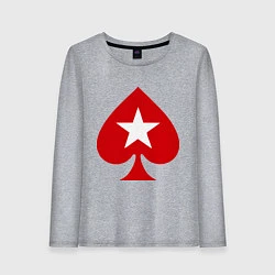 Лонгслив хлопковый женский Покер Пики Poker Stars, цвет: меланж