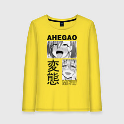 Лонгслив хлопковый женский Ahegao, цвет: желтый