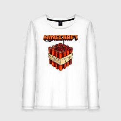 Лонгслив хлопковый женский Minecraft, цвет: белый