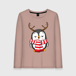 Женский лонгслив Пингвин в шарфике