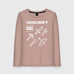 Лонгслив хлопковый женский Minecraft, цвет: пыльно-розовый