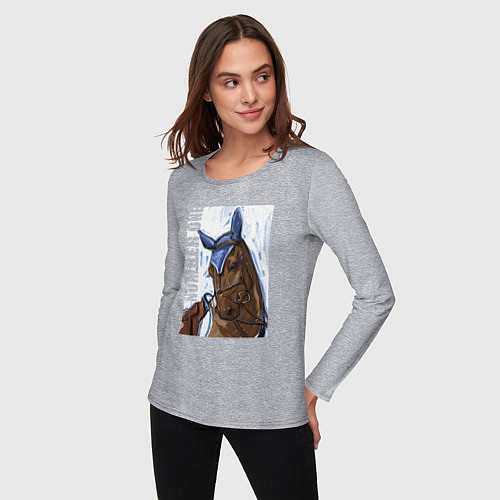 Женский лонгслив Number one / Меланж – фото 3